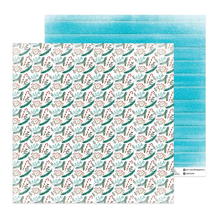 Бумага для скрапбукинга «Нарядные веточки», 30,5 × 30,5 см 180 гр/м