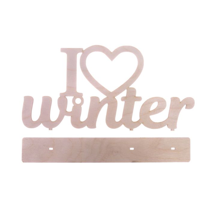 Деревянная заготовка на подставке I love winter, 20 × 30 см