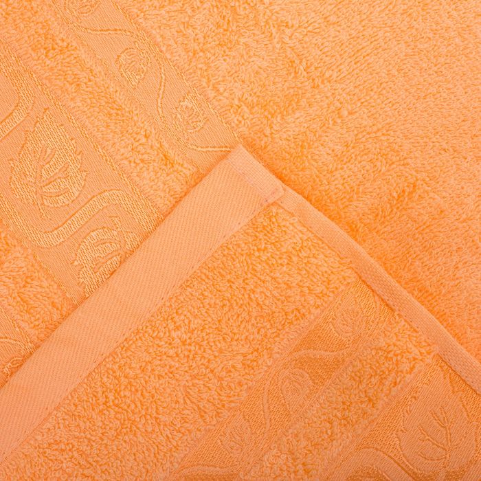 Полотенце TWO DOLPHINS махр. жаккард 70х140 YAPRAK светло-жёлтый хл.460г/м