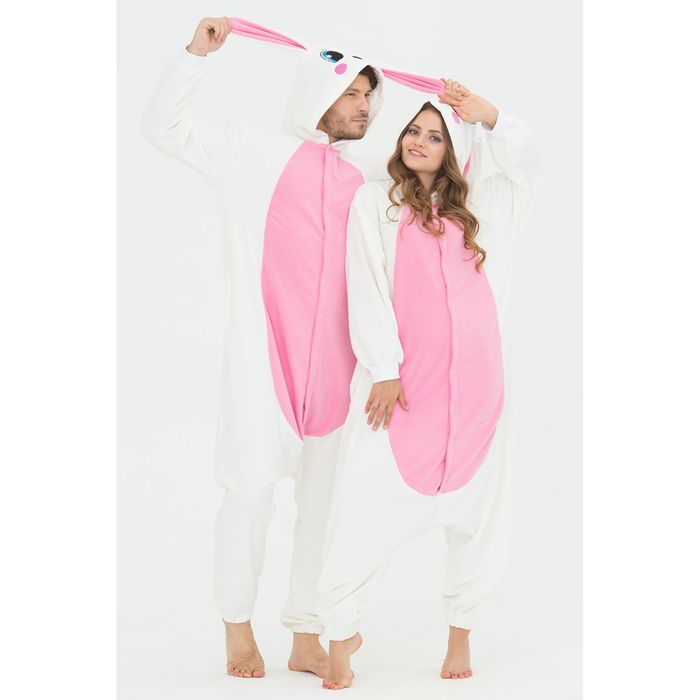 Комбинезон-кигуруми "Заяц розовый", р-р 48-50 (L), рост 176-184 см