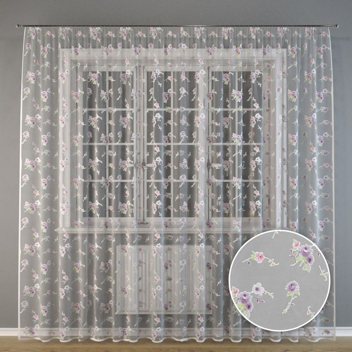 Тюль "Нежные цветы", 300x275 см, п/э