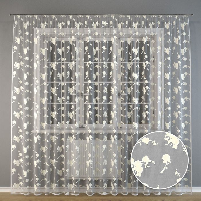 Тюль "Светлые цветы", 300x275 см, п/э