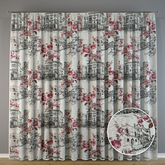 Тюль "Городские розы", 300x275 см, п/э