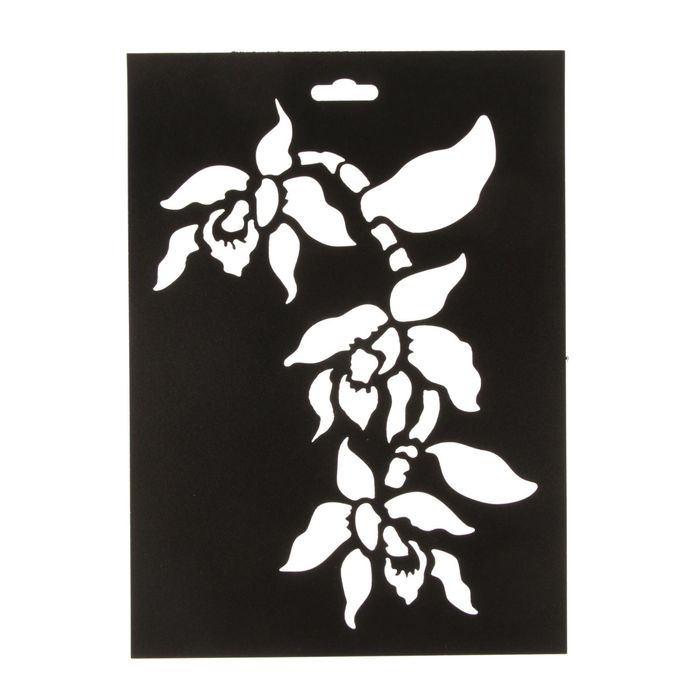 Трафарет пластик "Цветочный орнамент №12" 21х15 см