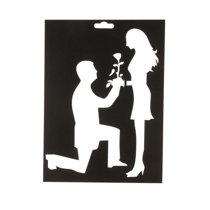 Трафарет пластик "Влюбленные" 21х15 см