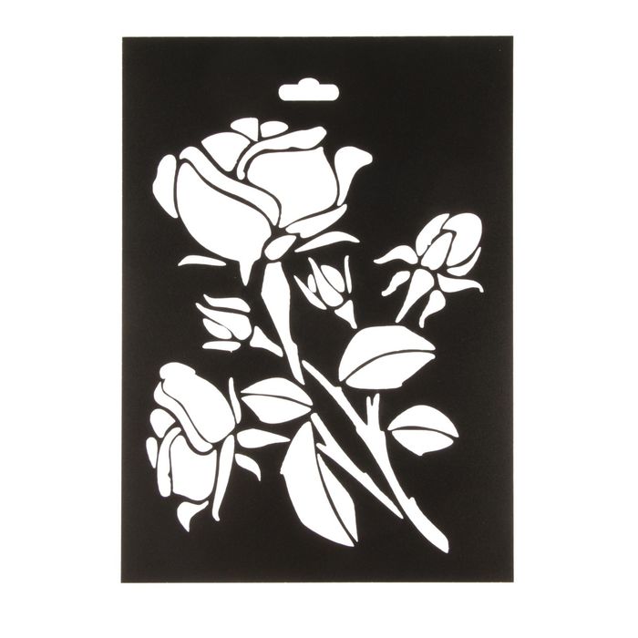 Трафарет пластик "Роза" 21х15 см