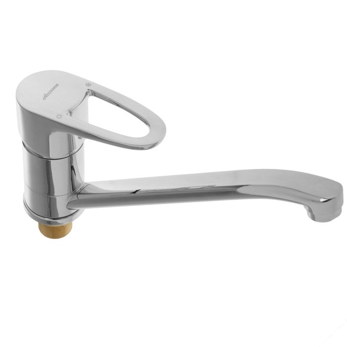 Смеситель для кухни Accoona A4101, однорычажный, с гайкой, латунь, хром