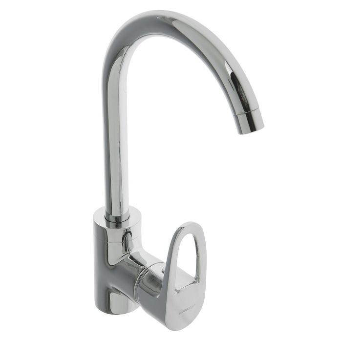 Смеситель для кухни Accoona A4401, однорычажный, с гайкой, латунь, хром