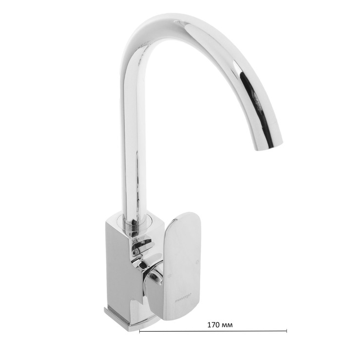 Смеситель для кухни Accoona A4402, однорычажный, с гайкой, латунь, хром