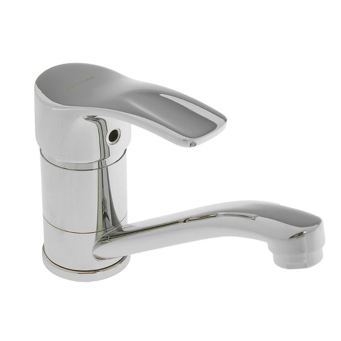 Смеситель для кухни Accoona A5203, однорычажный, гусак короткий, латунь, хром