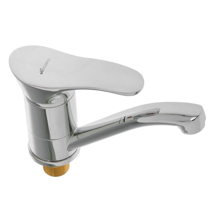 Смеситель для кухни Accoona A4205, однорычажный, с гайкой, гусак короткий, латунь, хром