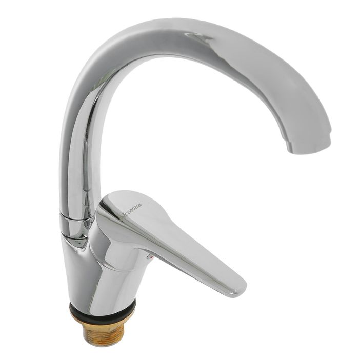 Смеситель для кухни Accoona A4009, однорычажный, с гайкой, латунь, хром