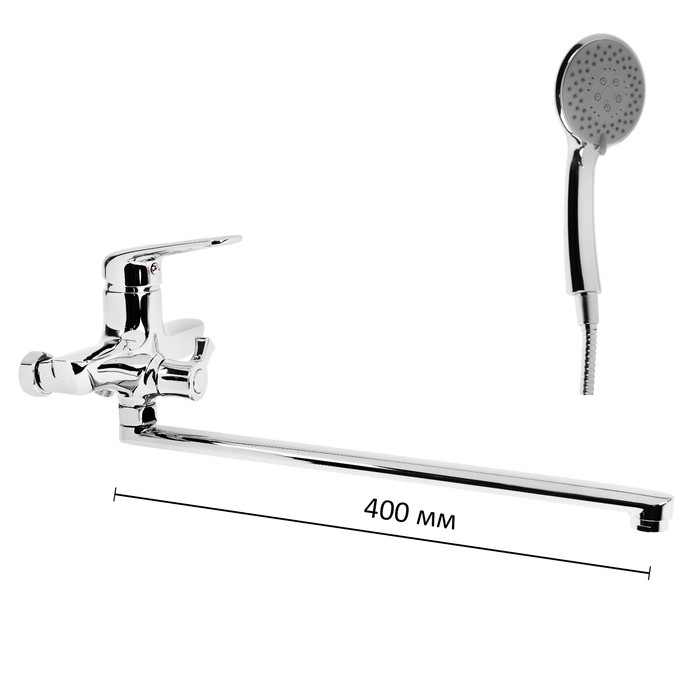 Cмеситель для ванны и душа Accoona A7116, однорычажный, с душевым набором, латунь, хром