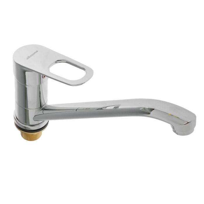 Смеситель для кухни Accoona A4117, однорычажный, с гайкой, латунь, хром