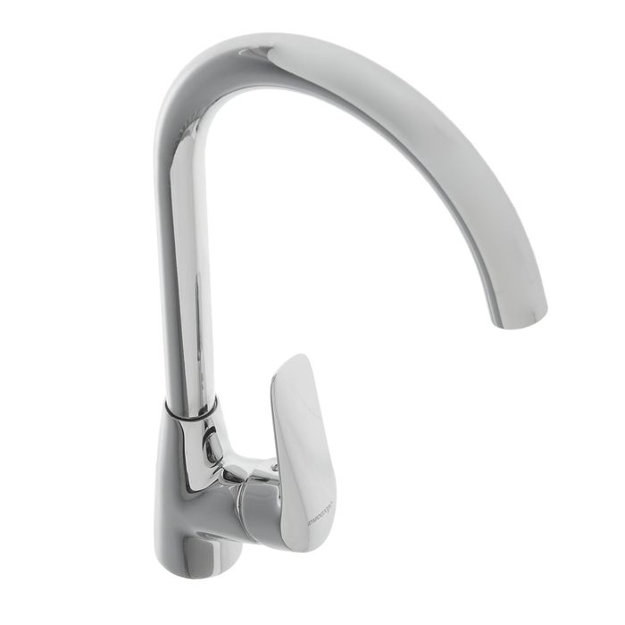 Смеситель для кухни Accoona A4518, однорычажный, с гайкой, латунь, хром