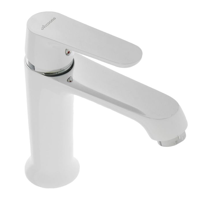Смеситель для раковины Accoona A9666G, однорычажный, силумин, цвет белый