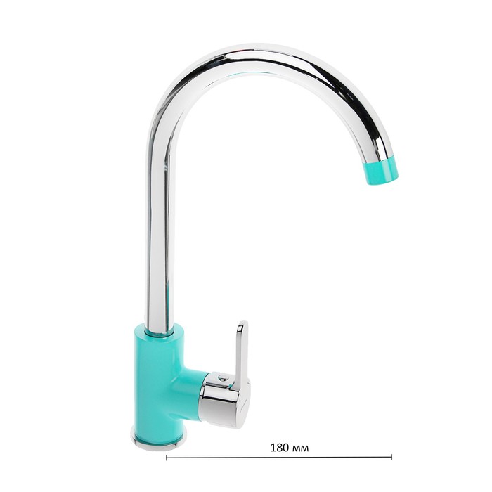 Смеситель для кухни Accoona A4567M, однорычажный, с гайкой, силумин, цвет синий