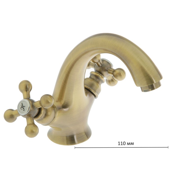 Смеситель для раковины Accoona A9071C, двухрычажный, латунь, цвет бронза