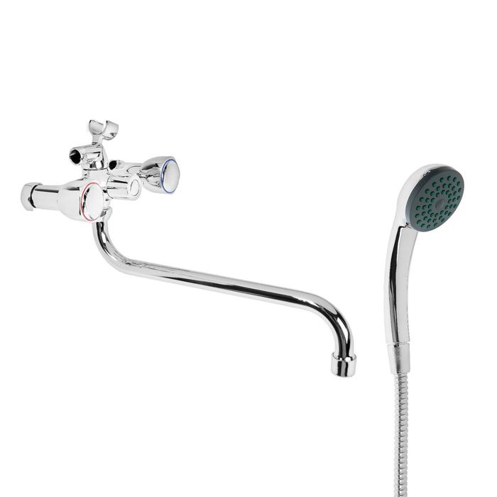Cмеситель для ванны Accoona A7180, двухвентильный, с душевым набором, латунь, хром