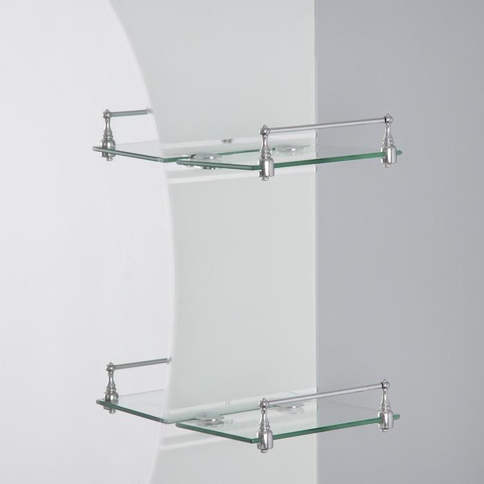 Зеркало в ванную комнату Ассоona A602, 800 х 600 мм, 3 полки, двухслойное