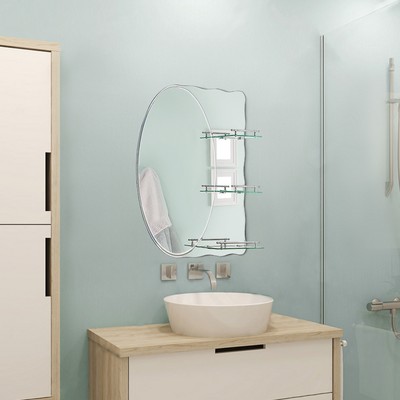 Зеркало в ванную со шкафчиком 80 см