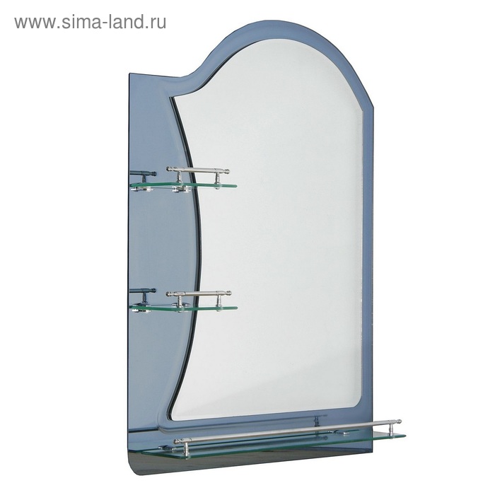 фото Зеркало в ванную комнату, двухслойное, 80×60 см "ассоona a623", 3 полки, цвет сталь accoona
