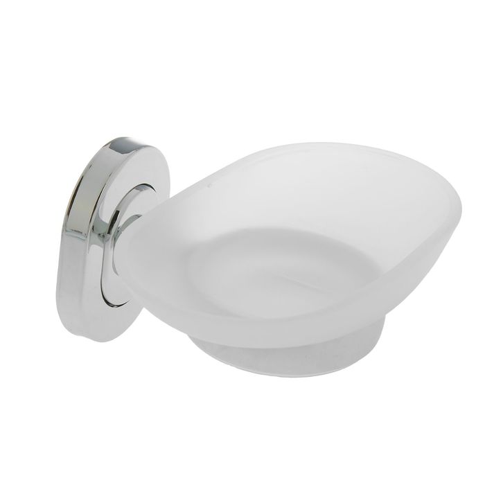 Мыльница настенная Accoona A11502, стеклянная, хром