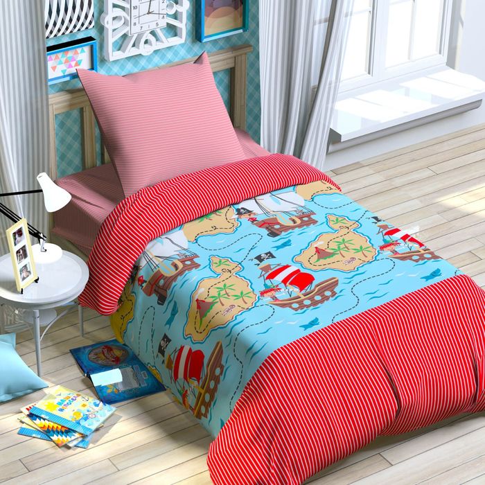 Постельное бельё "Этелька" Мореплаватель 143х215 см, 150х214 см, 70х70 см, 100% хл, сатин