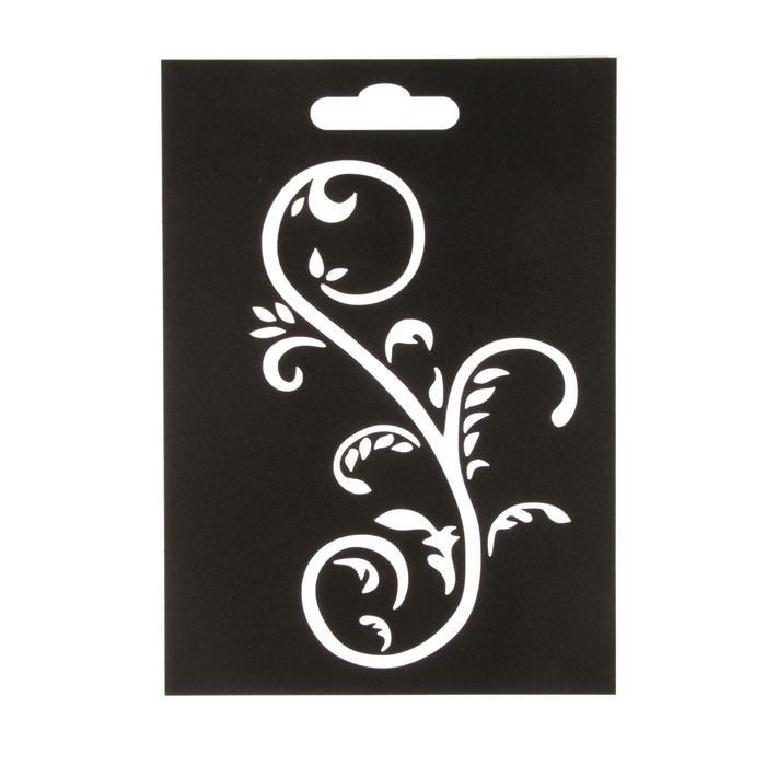 Трафарет пластик "Цветочный орнамент №2" 21х15 см