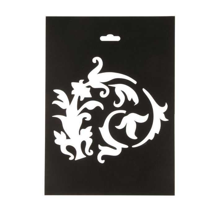 Трафарет пластик "Цветочный орнамент №7" 21х15 см