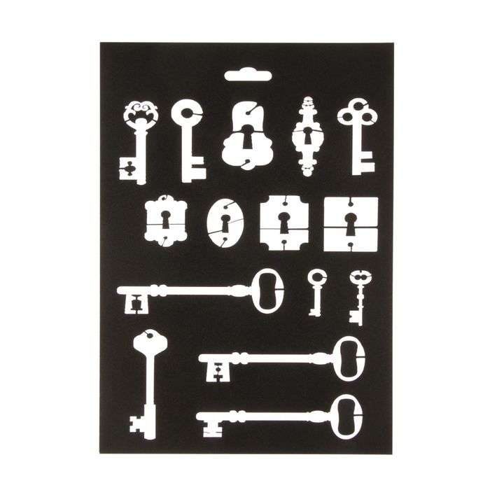 Трафарет пластик "Ключи" 21х15 см
