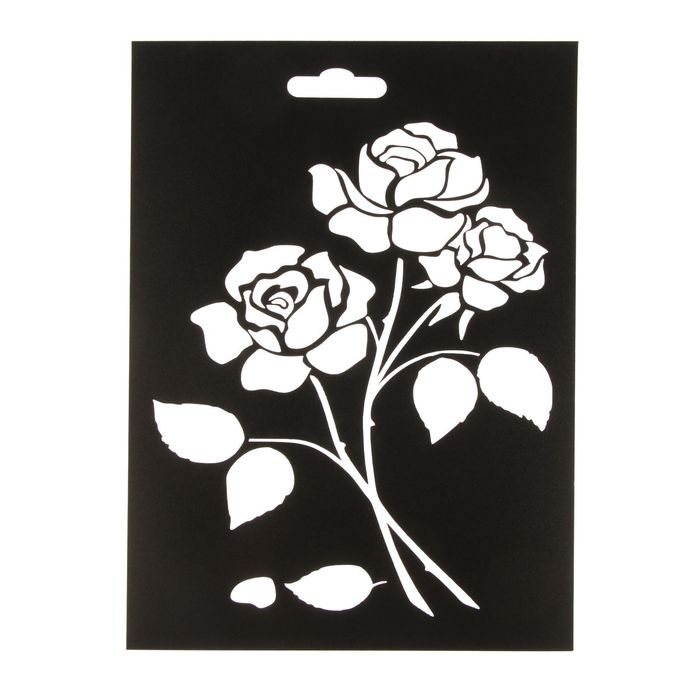Трафарет пластик "Роза" 21х15 см