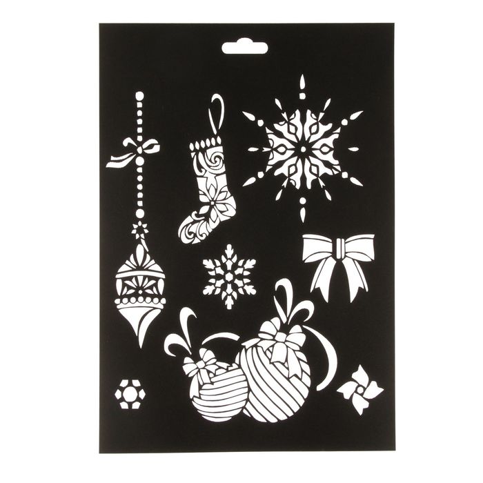 Трафарет пластик "Новый год №6" 21х30 см