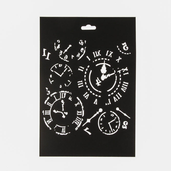 Трафарет пластик "Часы" 21х30 см
