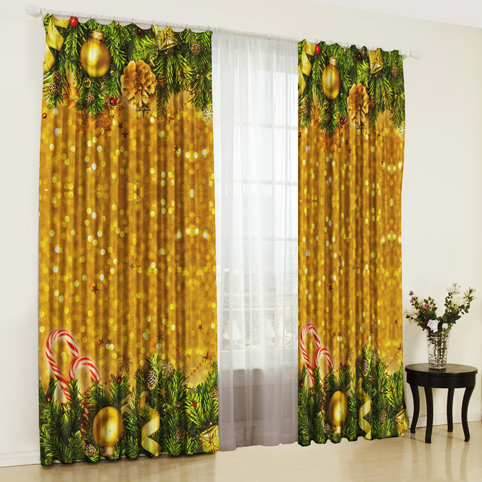 Комплект штор Мишура 145*270 +/-5 см 2 шт, габардин, п/э