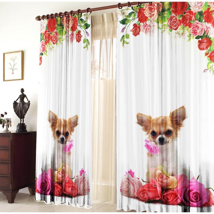 Комплект штор Розочка 145*270 +/-5 см 2 шт, габардин, п/э