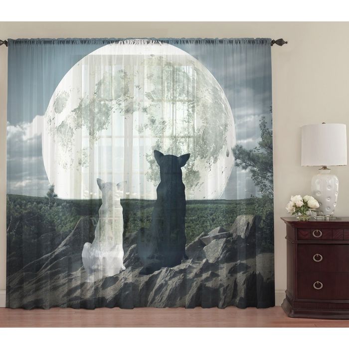 Тюль Затишье 145*270 +/-5 см 2 шт, шифон, п/э