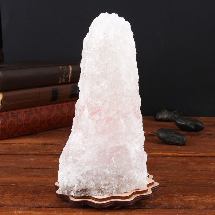 Соляной светильник "Скала", большой d=10 см, h=18 см, цвет красный, цельный кристалл