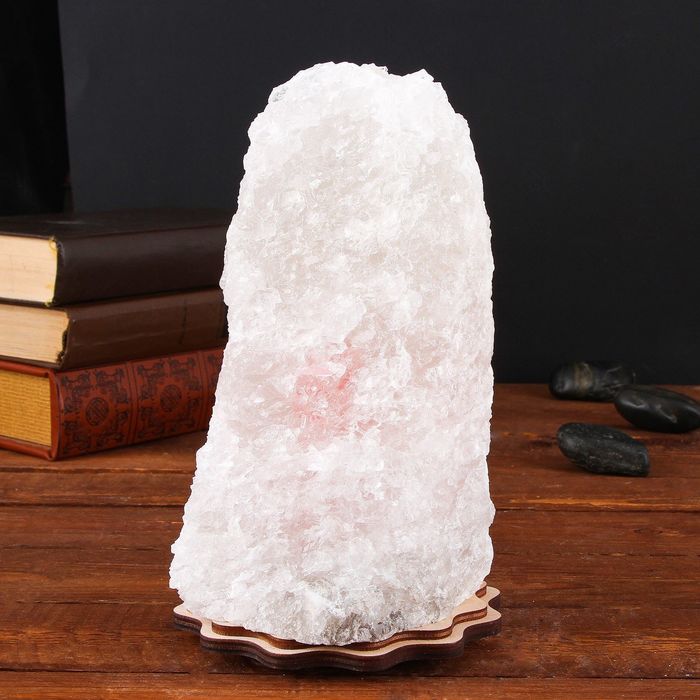 Соляной светильник "Скала", большой d=10 см, h=18 см, цвет красный, цельный кристалл