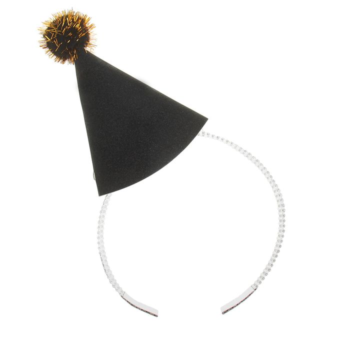 Карнавальный ободок "Конус", цвет черный