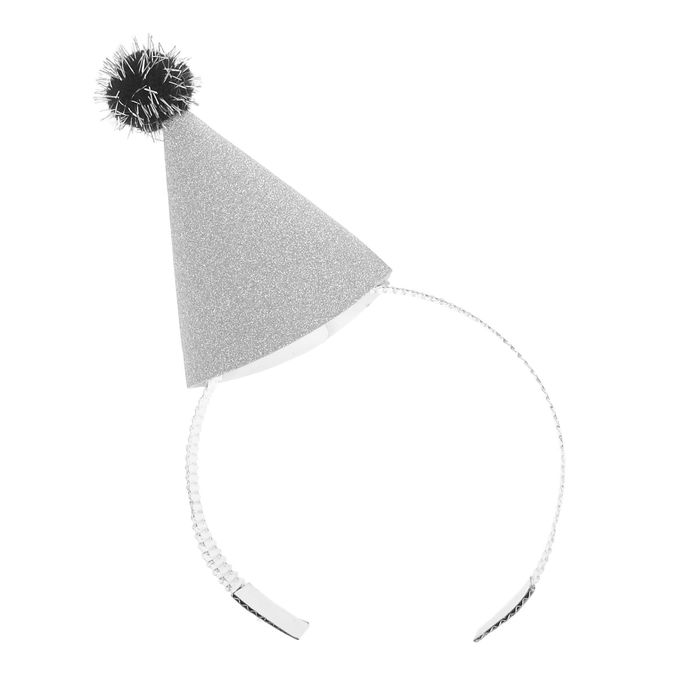 Карнавальный ободок "Конус", цвет серебро