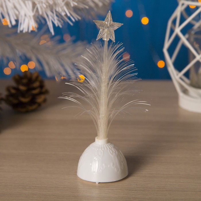 Игрушка световая "Ёлочка" (батарейки в комплекте) 14 см, 1 LED, RGB, белая