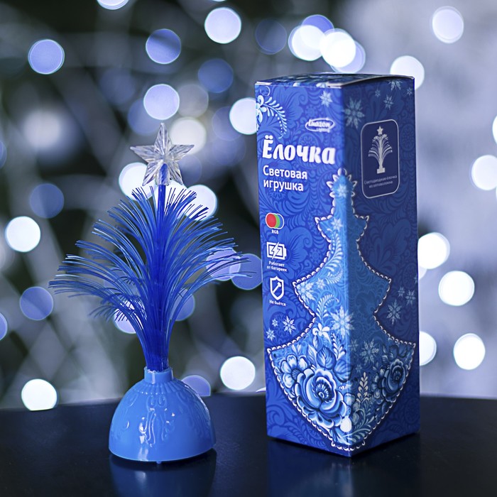 Игрушка световая "Ёлочка" (батарейки в комплекте) 14 см, 1 LED, RGB, синяя