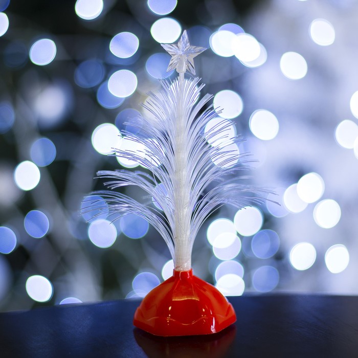 Игрушка световая "Ёлочка" (батарейки в комплекте) 17 см, 1 LED, RGB, белая