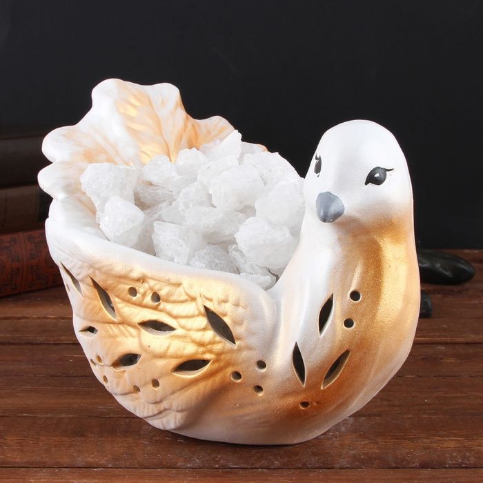 Соляной светильник "Голубь", керамика