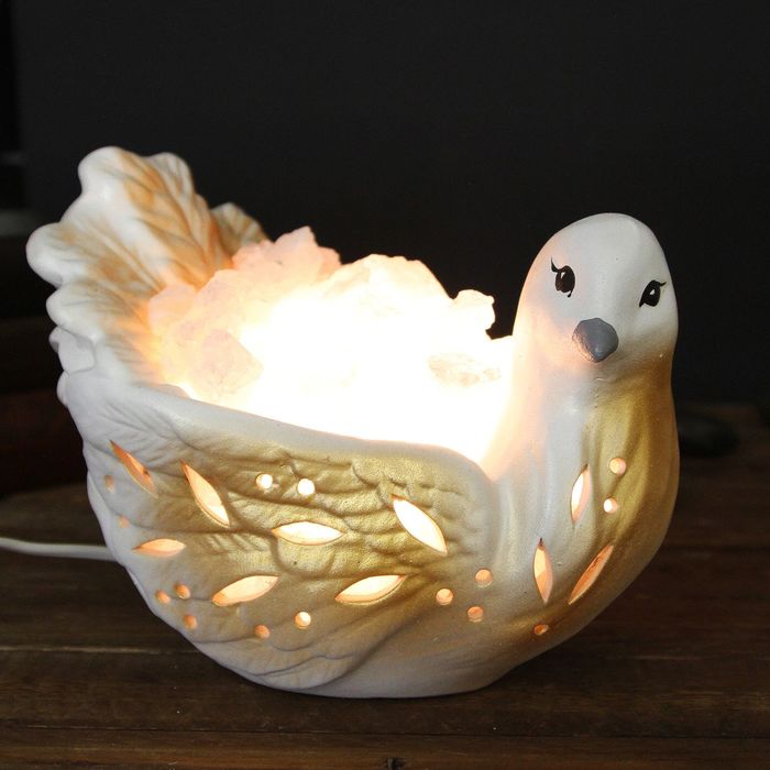 Соляной светильник "Голубь", керамика