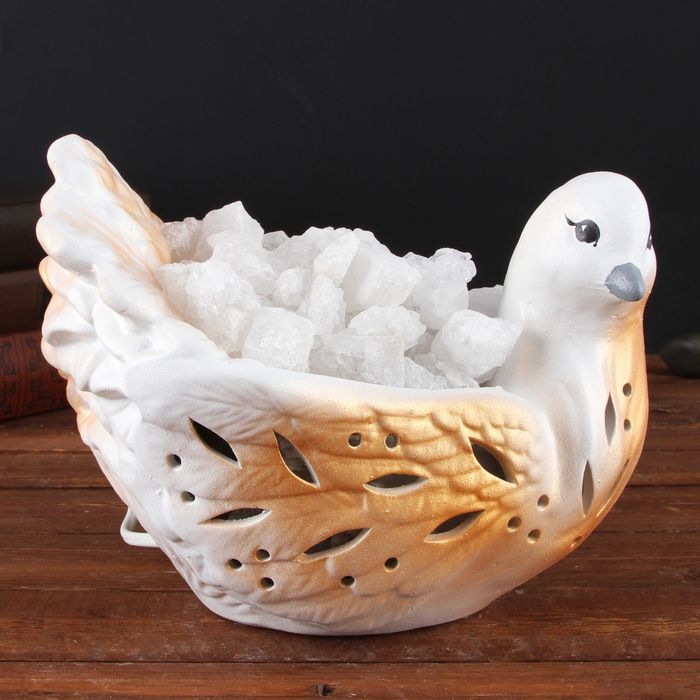 Соляной светильник "Голубь", керамика