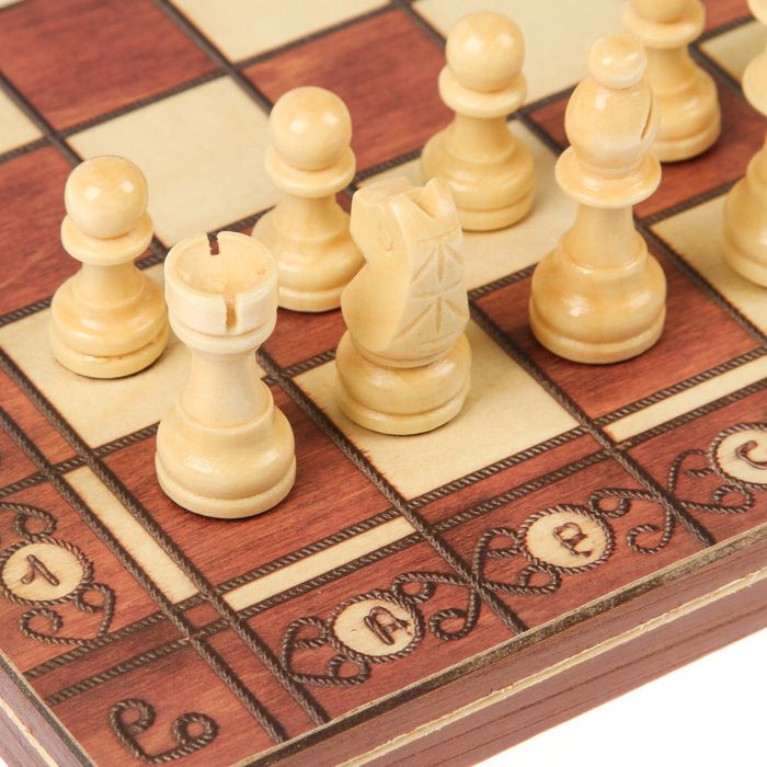 Шахматы на магнитах 2 в 1, дерево, 29х4х14,5