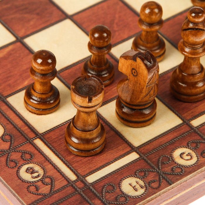 Шахматы на магнитах 2 в 1, дерево, 29х4х14,5