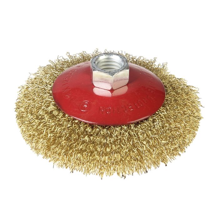 Щетка-крацовка для УШМ, "тарелка" Hobbi 100 мм, присоединительная гайка М14